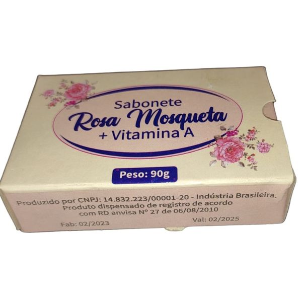 Sabonete Rosa Mosqueta com Vitamina A  90g Rugas e Marcas de Expressão