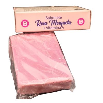Sabonete Rosa Mosqueta com Vitamina A  90g Rugas e Marcas de Expressão