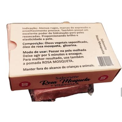 Sabonete Rosa Mosqueta com Vitamina A  90g Rugas e Marcas de Expressão