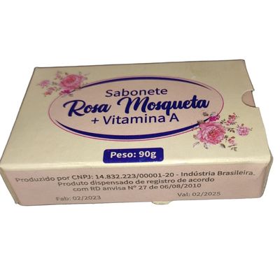 Sabonete Rosa Mosqueta com Vitamina A  90g Rugas e Marcas de Expressão