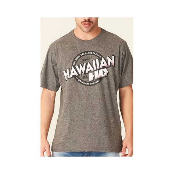 Camiseta Básica Masculina Estampada Grafite Mescla 9652B - HD G