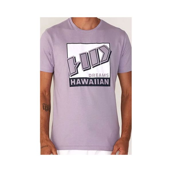 Camiseta Básica Masculina Estampada Lilas 9646A - HD G