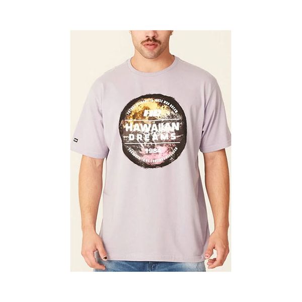 Camiseta Básica Masculina Estampada Lilas 9648A - HD G