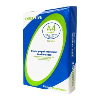 Folha de Papel A4 Resma com 500 unidades Super Branco