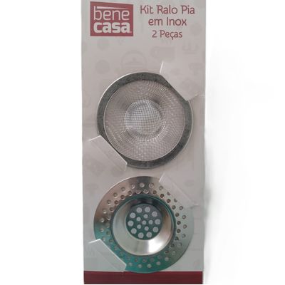 KIT 2 PECAS RALO PARA PIA EM INOX SORTIDO