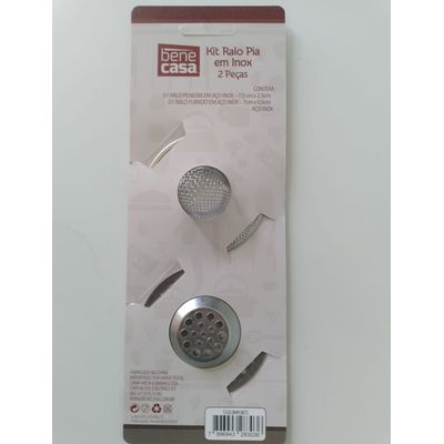 KIT 2 PECAS RALO PARA PIA EM INOX SORTIDO