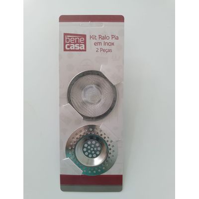 KIT 2 PECAS RALO PARA PIA EM INOX SORTIDO