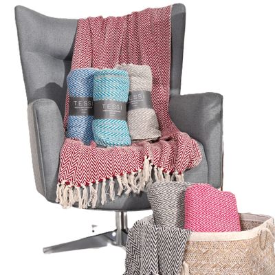 MANTA PARA SOFA FIO TINTO JACQUARD TESSI 1,20m x 1,50m SORT.
