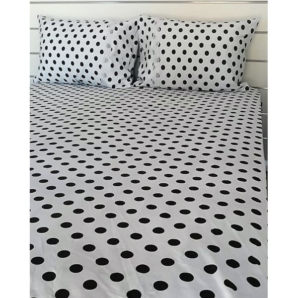 Jogo de Cama Solteiro Malha de Algodão 2 peças Poá