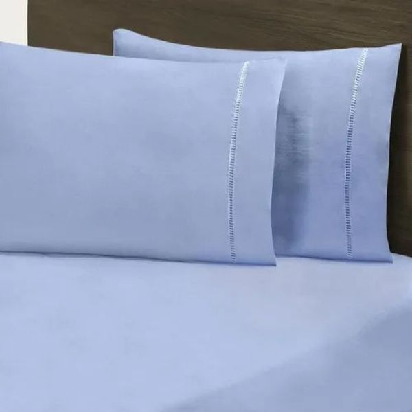 Jogo de Cama Solteiro Ponto Palito 140 Fios 2 peças Valle Azul