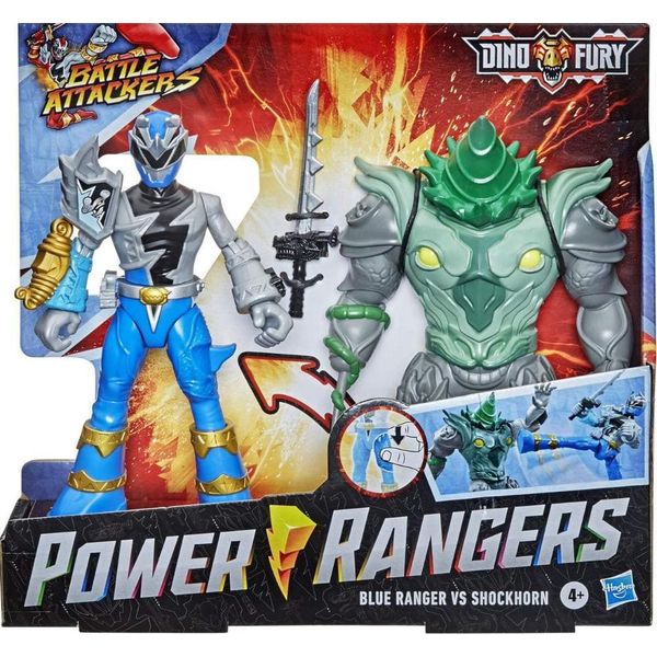 Boneco Power Rangers Dino Fury Battle Attacker - RANGER AZUL Hasbro