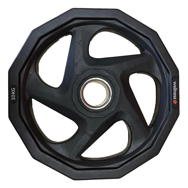 Anilha Olímpica Rubber com 5 furos de 10KG Wellness - WK012 WK012 Anilha Olímpica Rubber com 5 furos de 10KG Wellness - WK012 WK012