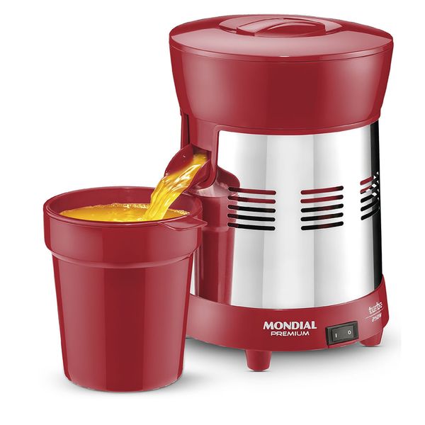 Extrator Mondial Turbo Premium E-24 EXTRATOR-BIV-VERMELHO/INOX