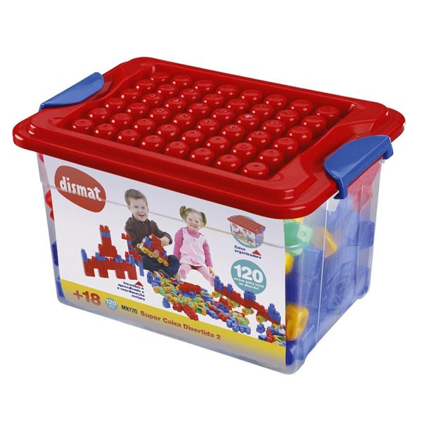 Blocos de Montar Super Caixa 120 peças Dismat MK170 Blocos de Montar Super Caixa 120 peças Dismat MK170