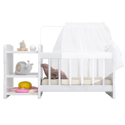 Kit 2 Berços Para Boneca Cristal Ursinho C02 Brinquedo Infantil Branco - Lyam Decor