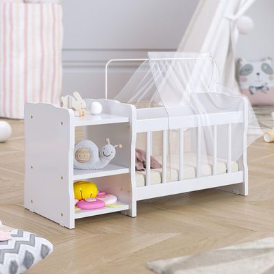 Kit 2 Berços Para Boneca Cristal Ursinho C02 Brinquedo Infantil Branco - Lyam Decor