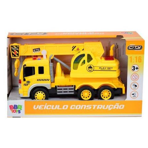 Caminhão de Construção com Luz e Som - GUINDASTE Brr Toys
