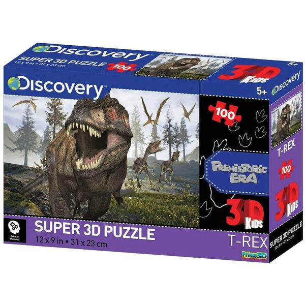 Quebra-Cabeça 3D - 100 Peças - Dino - Multikids BR1058 Quebra-Cabeça 3D - 100 Peças - Dino - Multikids BR1058