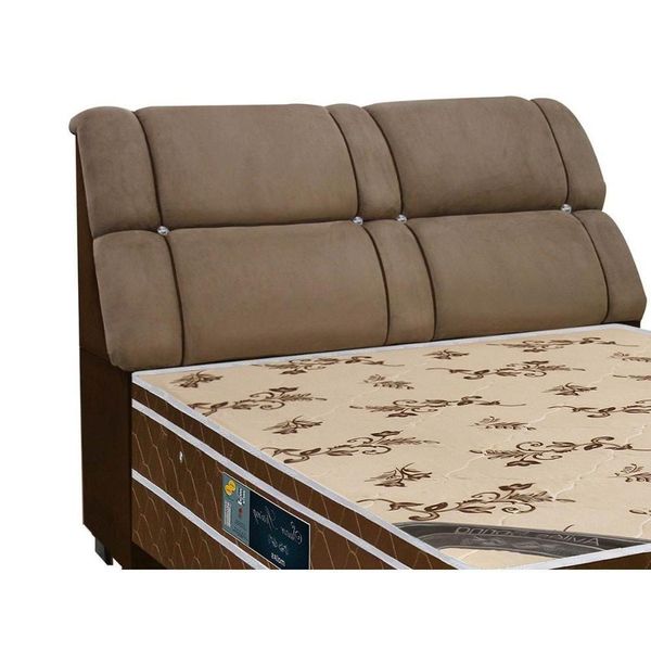Cabeceira Cama Box Estofada King King Imperador Marrom Chocolate Simbal