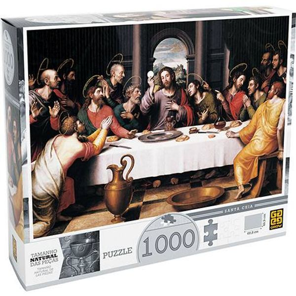 Quebra-Cabeça Santa Ceia 1000 Peças Grow 01393 GROW01393 Quebra-Cabeça Santa Ceia 1000 Peças Grow 01393 GROW01393