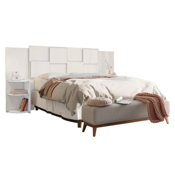 Cabeceira Cama Box Madeirado Firenze Queen - 158 - Branco - Conquista