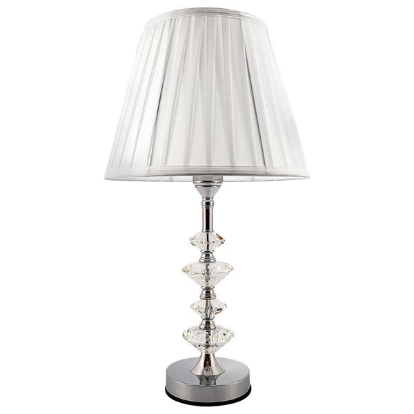 Abajur Cristal Vidro Toque Mesa Decoração para Sala Quarto com Cúpula Drapeada 50cm Ref. 851