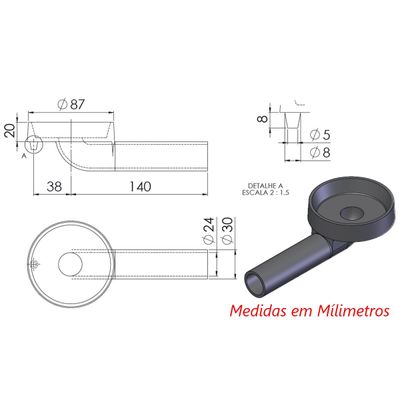 Queimador Alta Pressão Completo Fogão Industrial N02 8,7cm