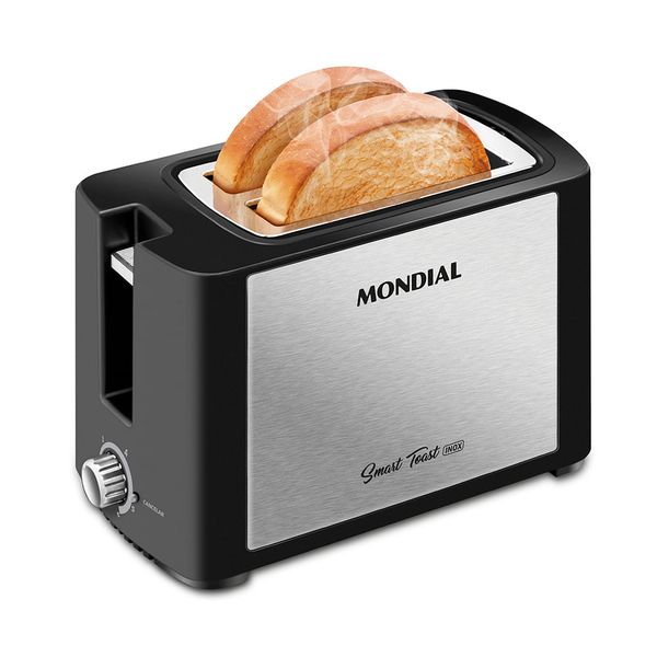Torradeira Smart Toast Mondial T-13 TOSTADOR PÃES-127V-PRETO/INOX Torradeira Smart Toast Mondial T-13 TOSTADOR PÃES-127V-PRETO/INOX