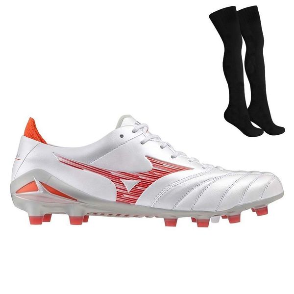 Kit Chuteira Campo Mizuno Morelia Neo IV Japan + Meião 39 / Branco