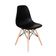 Conjunto de Mesa de Jantar Eames Eiffel Redonda 100cm Tampo de Madeira Preto com 5 Cadeiras Pretas