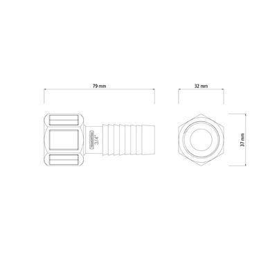 Adaptador com Rosca Interna 3/4 polegada Tramontina para Mangueiras - à granel