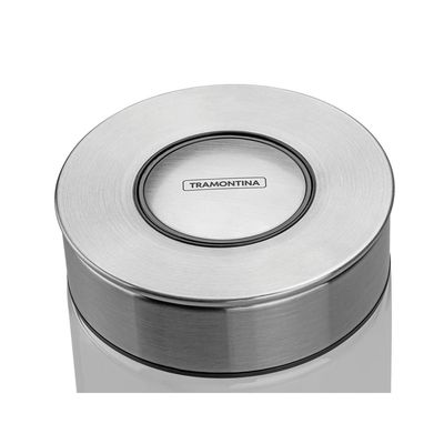 Pote de Vidro Tramontina Purezza com Tampa de Aço Inox 10 cm 1,8 L