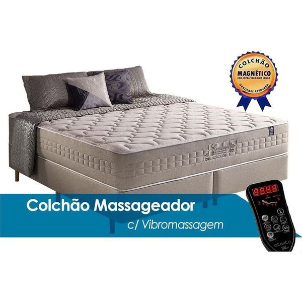 Colchão Queen Molas Ensacadas Magnético C- Vibro Massagem C- Commodite (158x198x34) - Anjos