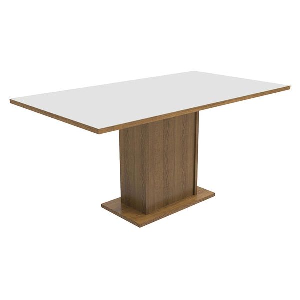 Mesa Madesa Retangular Tampo de Madeira 5275 Rustic/Branco Cor:Rustic/Branco Mesa Madesa Retangular Tampo de Madeira 5275 Rustic/Branco Cor:Rustic/Branco