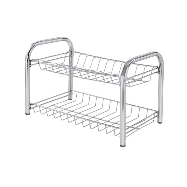 Escorredor de Louça Duplo 12 Pratos Desmontável Cromado Organização Cozinha Escorredor de Louça Duplo 12 Pratos Desmontável Cromado Organização Cozinha