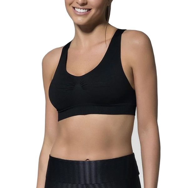 Top Selene Nadador Sem Costura Feminino P / Preto