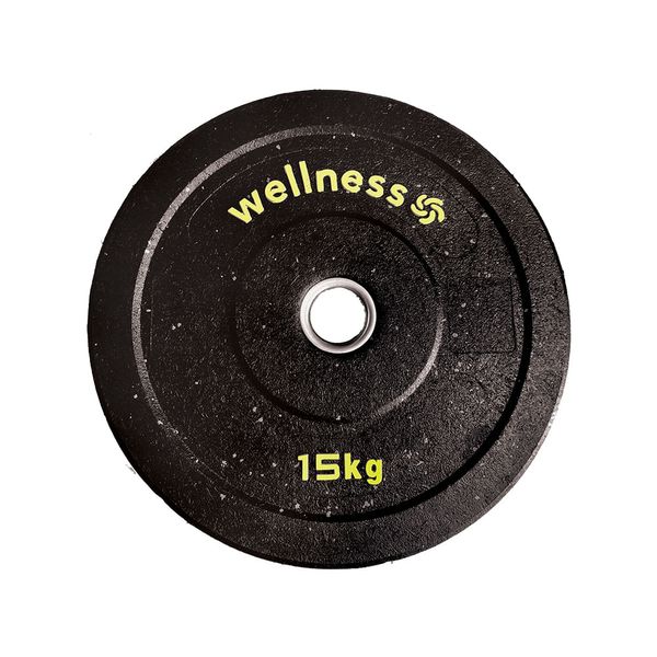 Anilha Olímpica Borracha New Bumper Plate 15kg Amarelo Wellness - WK008 WK008