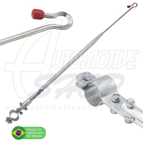 Antena Corta Pipa Moto Retrátil Guidao Aço Inox Prata M1 Antena Corta Pipa Moto Retrátil Guidao Aço Inox Prata M1
