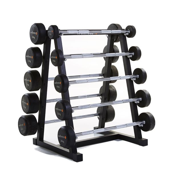Kit 10 Barras Montadas Emborrachadas  10 a 46kg Wellness - WK031 WK031