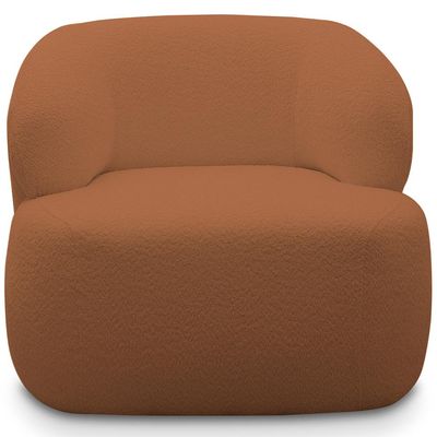 Poltrona Decorativa Fixa Orgânica Para Sala Living Barolo L06 Bouclê Terracota - Lyam Decor