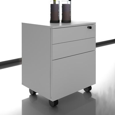 Gaveteiro com Chave para Escritório Home Office ME4148 MDP Branco - Gran Belo