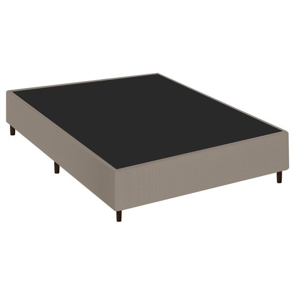Base Cama Box Casal Pollare 138x188cm Suede Bege - Desk Design