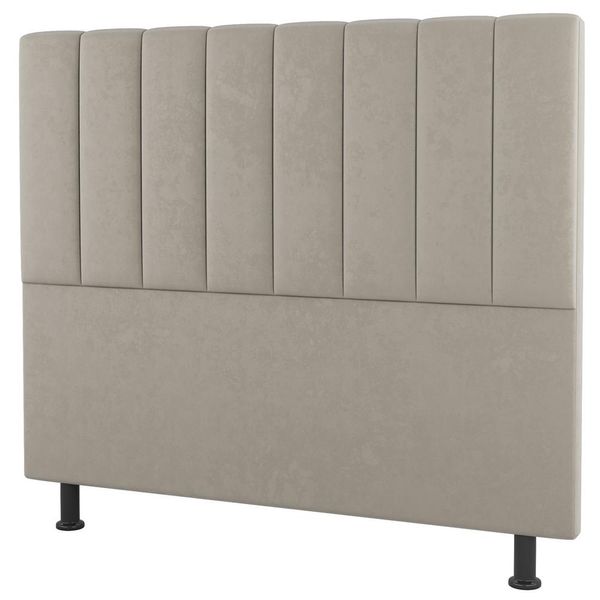 Cabeceira Cama Box Casal Cora 140cm Suede Bege - Desk Design