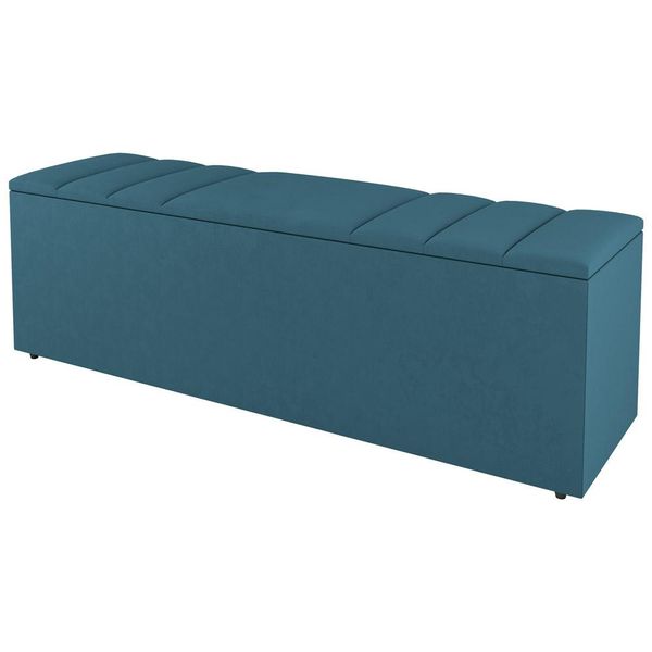 Calçadeira Baú Casal Grace 140cm Suede Turquesa - Desk Design