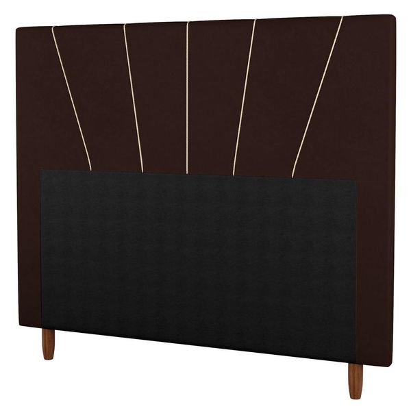 Cabeceira Cama Box Casal Queen Size Dallas 160cm Sintético Marrom - Desk Design