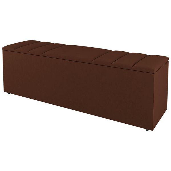 Calçadeira Baú Queen Size Grace 160cm Suede Terracota - Desk Design