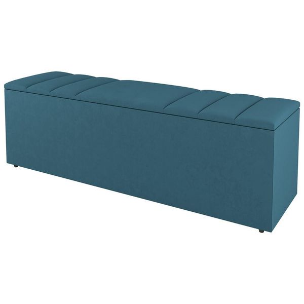 Calçadeira Baú Queen Size Grace 160cm Suede Turquesa - Desk Design