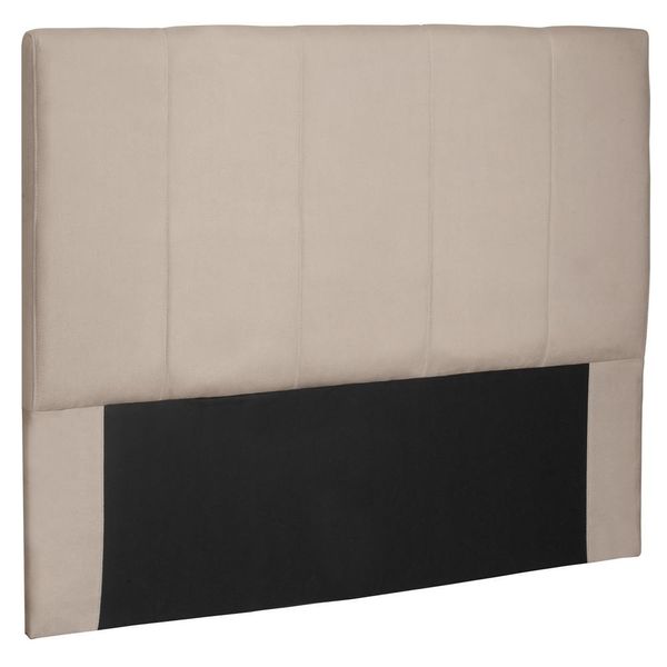 Cabeceira Estofada Cama Box Casal Ravenna 140cm Suede Bege - Desk Design