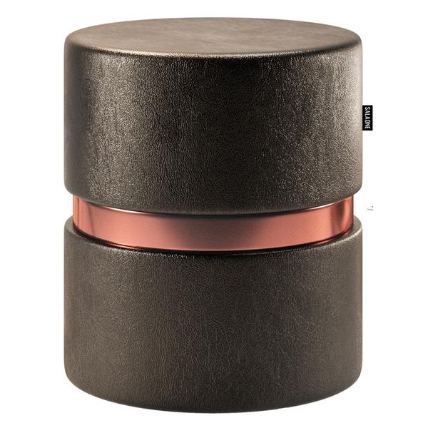 Puff Banco Decorativo Redondo Porto 49x43cm Corano Preto - Desk Design