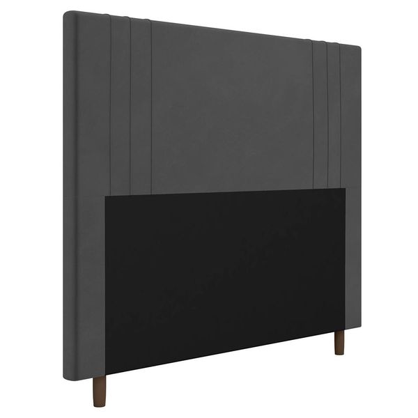 Cabeceira Cama Box Casal King Size Ferrara 193cm Suede Cinza - Desk Design